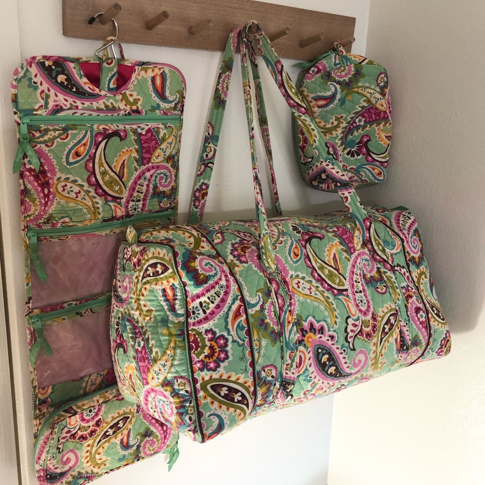Vera Bradley luggage set (duffle bag and two toiletry bags)
